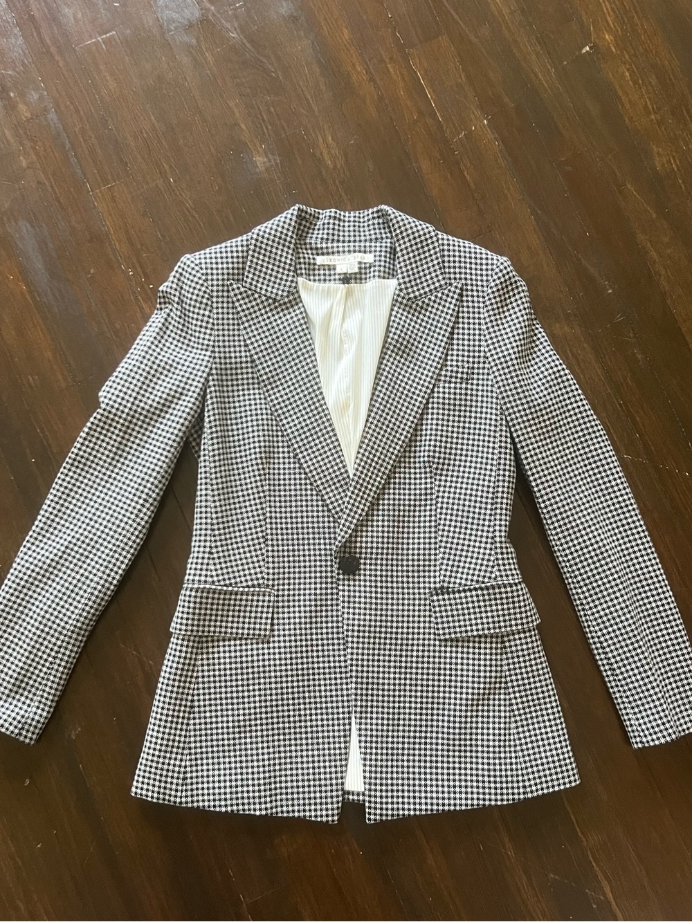 Veronica Beard Black & White Houndstooth Tailored Blazer - Picture 2 of 4
